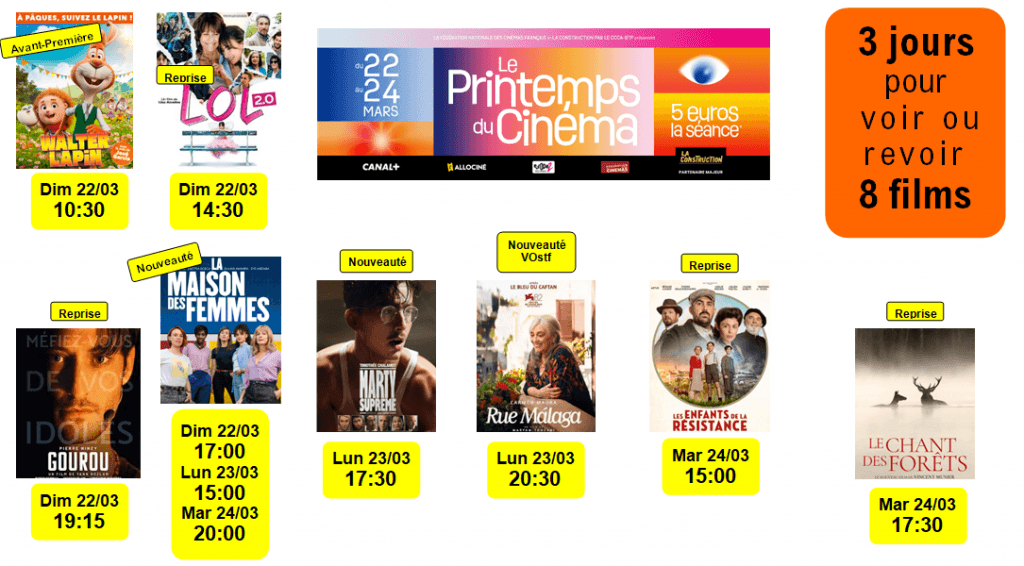 actualité Printemps du cinéma Générique